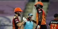 Jason Holder with Kane Williamson in the IPL 2020 Eliminator (Image Credits: Jason Holder's Instagram)